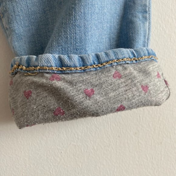Gap girls size 10 lined straight jeans hearts winter fall - Picture 5 of 5